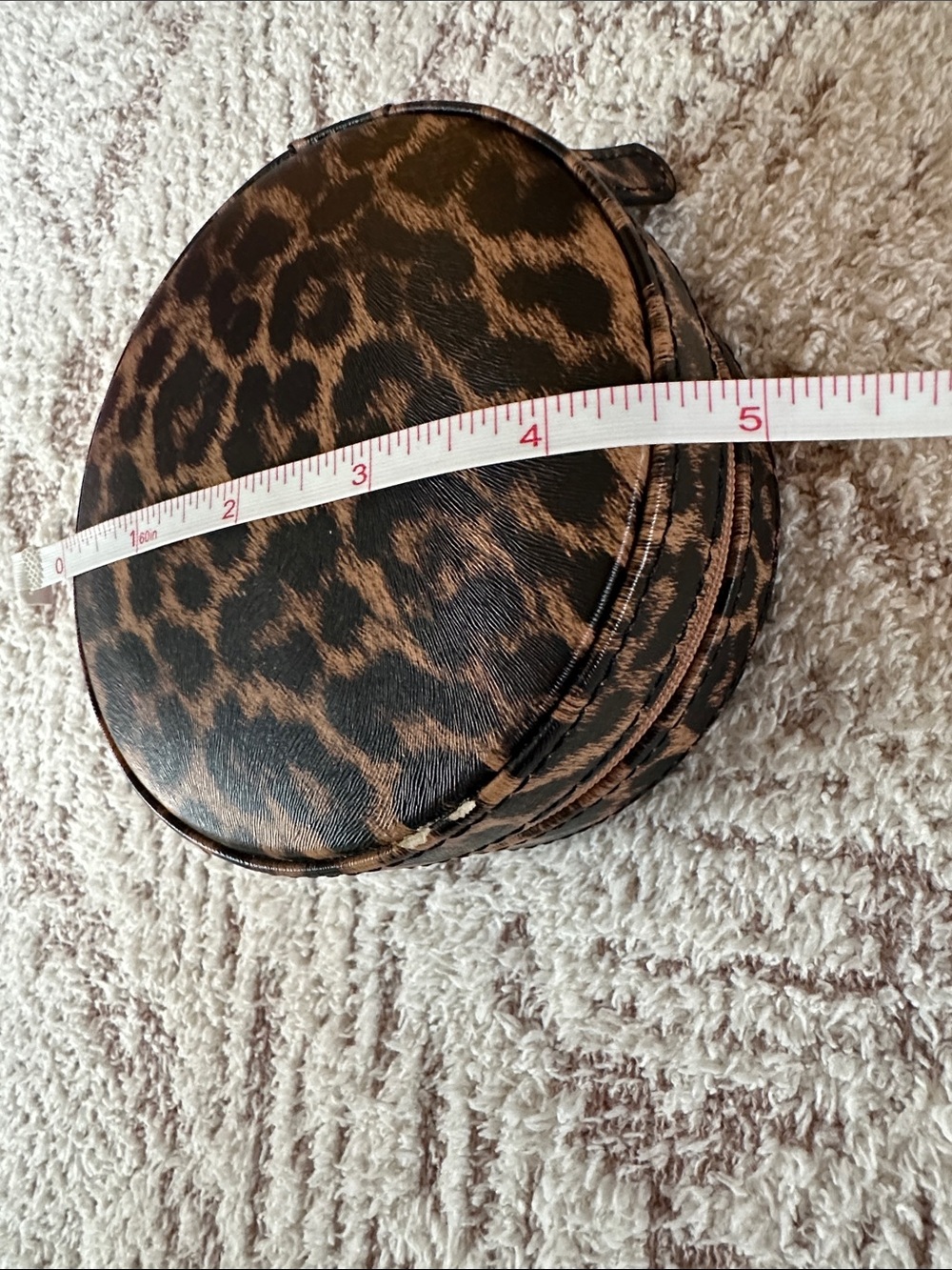 Nordstrom Leopard Print Travel Jewelry Case Chic Compact Organizer w Ring Slots - Picture 10 of 11